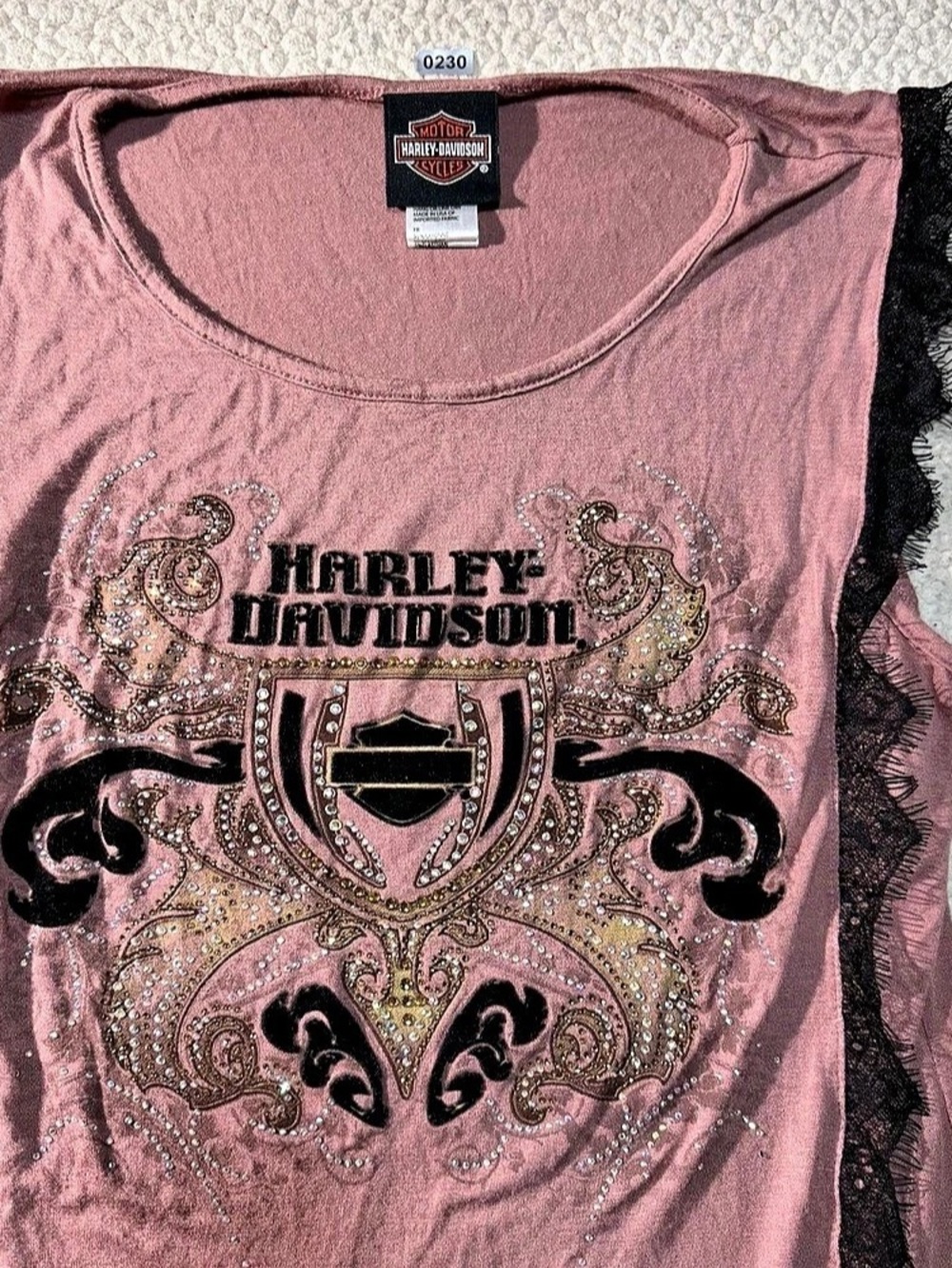 Harley-Davidson Harmonious Embellished Sleeveless Tank Top Paisley Graphic